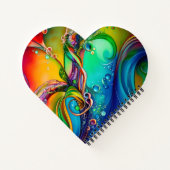 スプラッシュ！気泡カラフル抽象芸術 ノートブック (裏面)