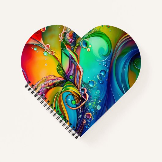 スプラッシュ！気泡カラフル抽象芸術 ノートブック (正面)