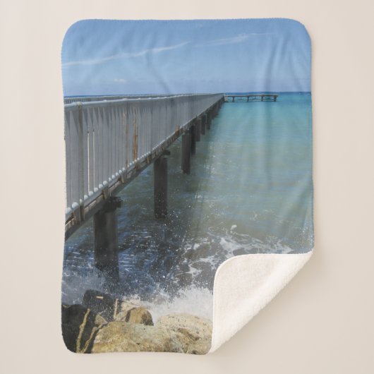スプラッシングウェーブズオンワーフデザイン シェルパブランケット (正面)