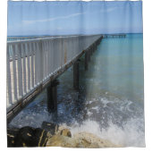 スプラッシングウェーブズオンワーフデザイン シャワーカーテン (正面)