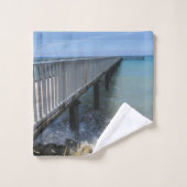 スプラッシングウェーブズオンワーフデザイン バスタオルセット (ウォッシュタオル)