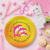 スプラッシンググッド誕生日踊りピンクドルフィンズ ペーパープレート (パーティー)