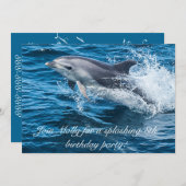 スプラッシングドルフィン誕生日招待状 招待状 (正面/裏面)
