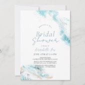 スプラッシングブルーウェーブ沿岸ブライダルシャワー 招待状 (正面)