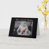 スプラッシングベビー誕生日 カード (黄色い花)