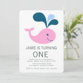 スプラッシングホエール誕生日招待状 招待状 (スタンド正面)