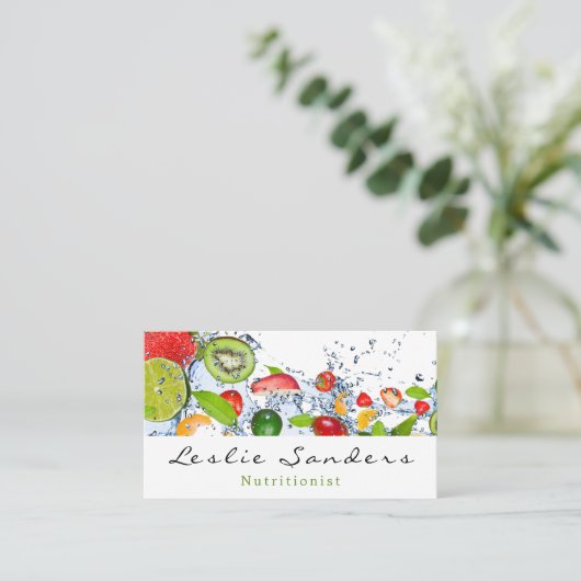 スプラッシング水とフルーツ栄養士 名刺 (スタンド正面)