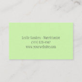 スプラッシング水及び果実栄養士ケータリング 名刺 (裏面)