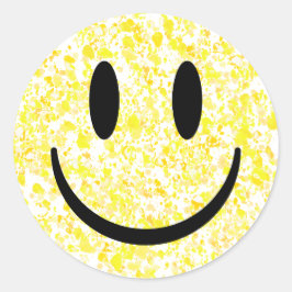 スプラッタスマイル顔 ラウンドシール