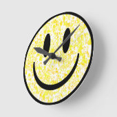 スプラッタスマイル顔 ラウンド壁時計 (傾斜)