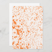 スプラッター テクスチャ - オレンジ 招待状 (正面/裏面)