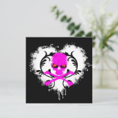 スプラッター ハート スカル ゴシック 誕生日 招待状 (スタンド正面)