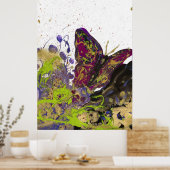 スプラッタ型バタフライマットプリント(32インチx 48インチ) ポスター (キッチン)