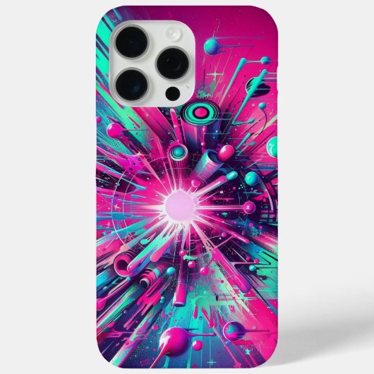 スプラッタ混沌：ネオン絵を描（ばちゃばちゃ）跳ねる Case-Mate iPhoneケース (裏面)