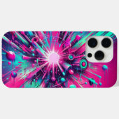 スプラッタ混沌：ネオン絵を描（ばちゃばちゃ）跳ねる Case-Mate iPhoneケース (裏面 (横))