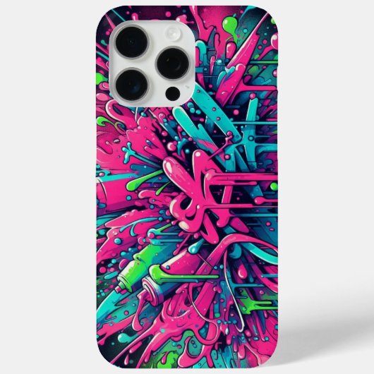 スプラッタ混沌:ネオン絵を描(ばちゃばちゃ)跳ねる Case-Mate iPhoneケース (裏面)