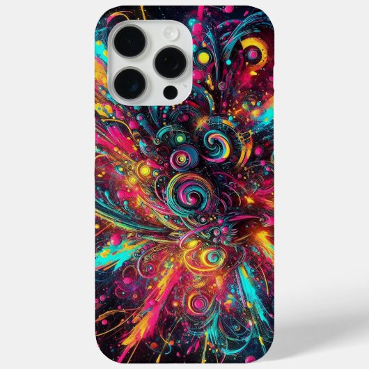 スプラッタ混沌：ネオン絵を描（ばちゃばちゃ）跳ねる Case-Mate iPhoneケース (裏面)