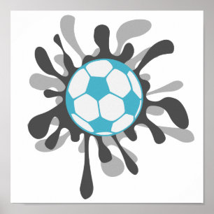 スプラットサッカーボールデザイン ポスター