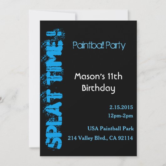 スプラットタイム！ 招待状 (正面)