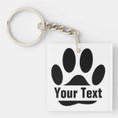 スプラットフレーム犬ポープリントカスタム文字 キーホルダー (正面)
