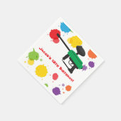 スプラットペイントボール子供の誕生日パーティー紙用品 スタンダードカクテルナプキン (角)