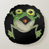 スプラット！カエル間抜け ラウンドクッション (正面)