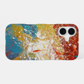 スプラッ絵を描シュの背景 iPhone 16ケース (裏面横)