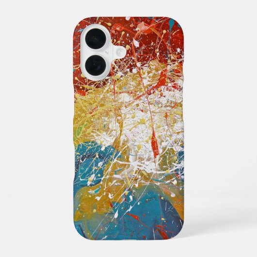 スプラッ絵を描シュの背景 iPhone 16ケース (裏面)