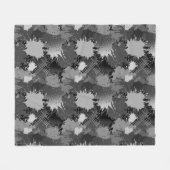 スプラッ絵を描シュパターン2 フリースブランケット (正面(横))