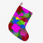 スプラッ絵を描シュパターン3 スモールクリスマスストッキング (正面 (吊り時))