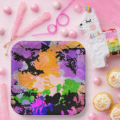 スプラッ絵を描シュ(ばちゃばちゃ)跳ねるプリント紙プレート ペーパープレート (パーティー)