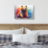 スプラッ絵を描シュ・ベア キャンバスプリント (インサイチュ (寝室))