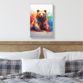 スプラッ絵を描シュ・ベア キャンバスプリント (インサイチュ (寝室))