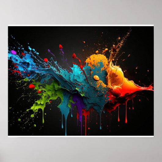 スプラッ絵を描プ抽象芸術の背景 ポスター (正面)