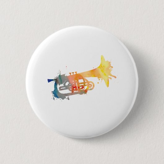 スプラ絵を描ットメロフォン 缶バッジ (正面)