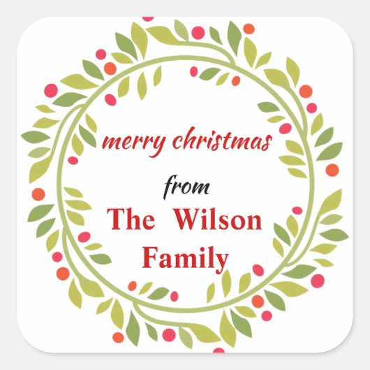スプリグリースクリスマス スクエアシール (正面)