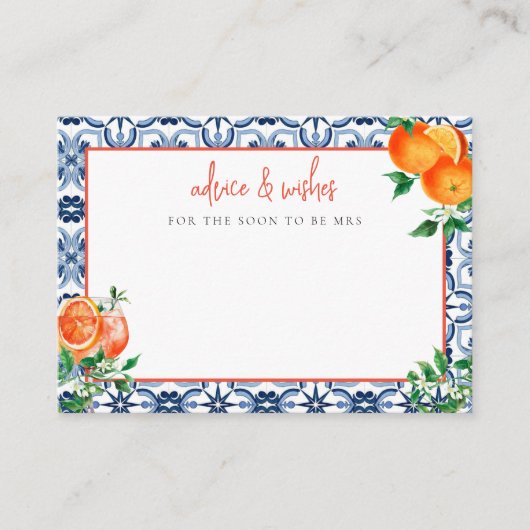 スプリッイタリアンツアドバイス&ウィッシュズカード エンクロージャーカード (正面)