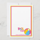 スプリッシュスプラッシュガールズプールパーティの招待状 招待状 (裏面)