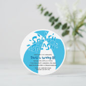 スプリッシュスプラッシュサマープールパーティーボーイズ誕生日 招待状 (スタンド正面)