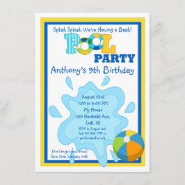 スプリッシュスプラッシュボーイズプールパーティの招待状 招待状