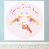 スプリッツ・スカッド | アペロール・バチェロレッテ・パーティーのテーマ キャンバスプリント (インサイチュ (ウッドフロア))