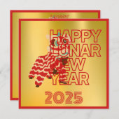 スプリットイメージライオンダンス中国の新年の挨拶 シーズンカード (正面/裏面)