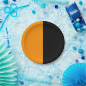 スプリットオレンジとブラックハローウィンパーティプレート ペーパープレート (パーティー)