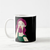 スプリットガールステッカー コーヒーマグカップ (左)