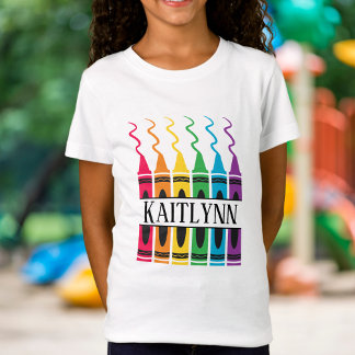 スプリットクレヨン名デザインカスタム子 Tシャツ