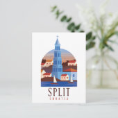 スプリットクロアチアダルマティアヴィンテージ ポストカード (スタンド正面)