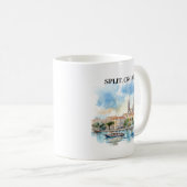スプリットクロアチアダルマティア水彩色 コーヒーマグカップ (正面右)