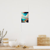 スプリットクロアチアトラベルアートヴィンテージイラストレーション ポスター (キッチン)