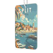 スプリットクロアチアトラベルアートヴィンテージ カーエアーフレッシュナー (左)