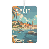 スプリットクロアチアトラベルアートヴィンテージ カーエアーフレッシュナー (裏面)